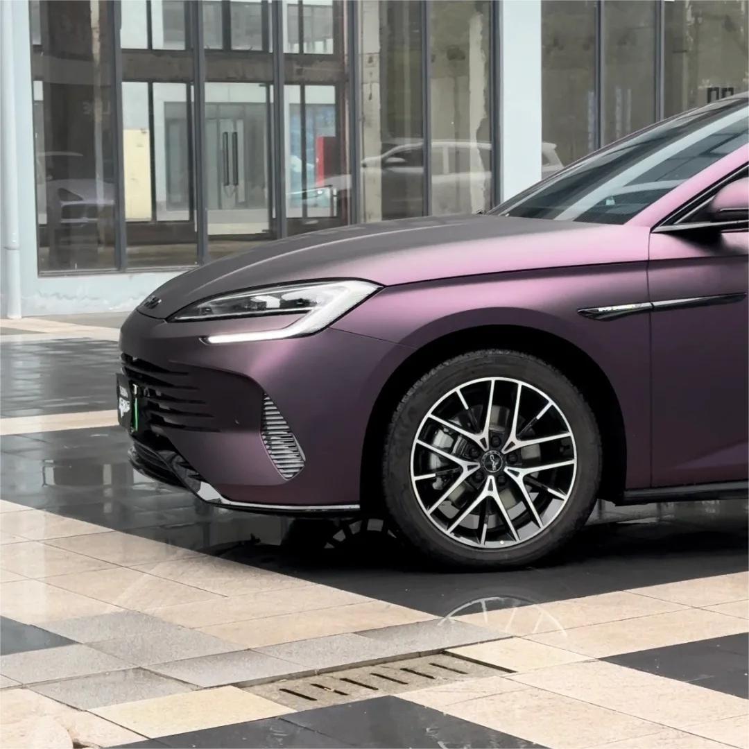 Ultra Matte Metallic Black Purple Car Vinyl Wrap review Protection 01