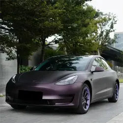 Ultra Matte Metallic Black Purple Car Vinyl Wrap review Apply 01