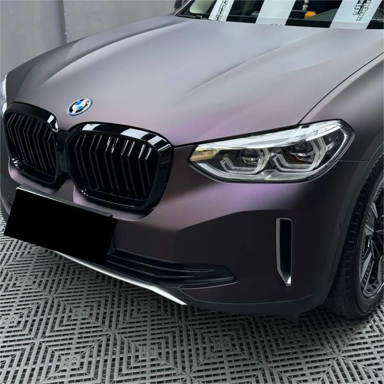 Ultra Matte Metallic Black Purple Car Vinyl Wrap review Black 00