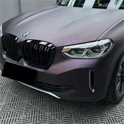 Ultra Matte Metallic Black Purple Car Vinyl Wrap review Black 01
