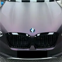 Ultra Matte Metallic Black Purple Car Vinyl Wrap review Black 04