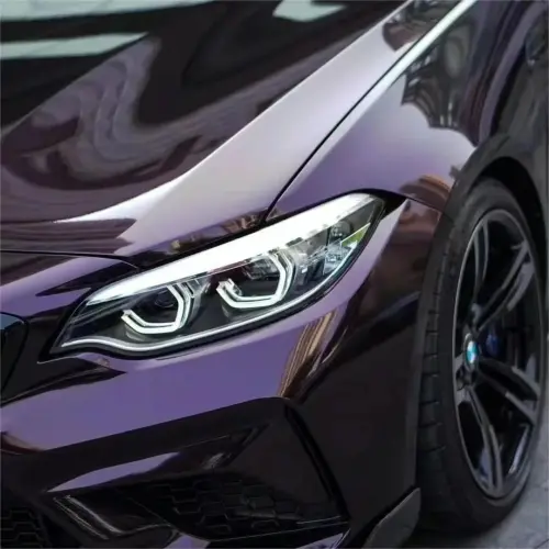 Gloss Metallic Gentian Purple Car Vinyl Wrap  PET review 