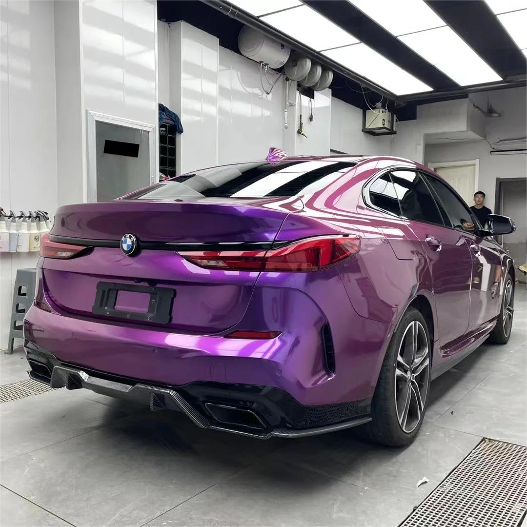 Gloss Metallic Grape Purple Car Vinyl Wrap PET review Look 01