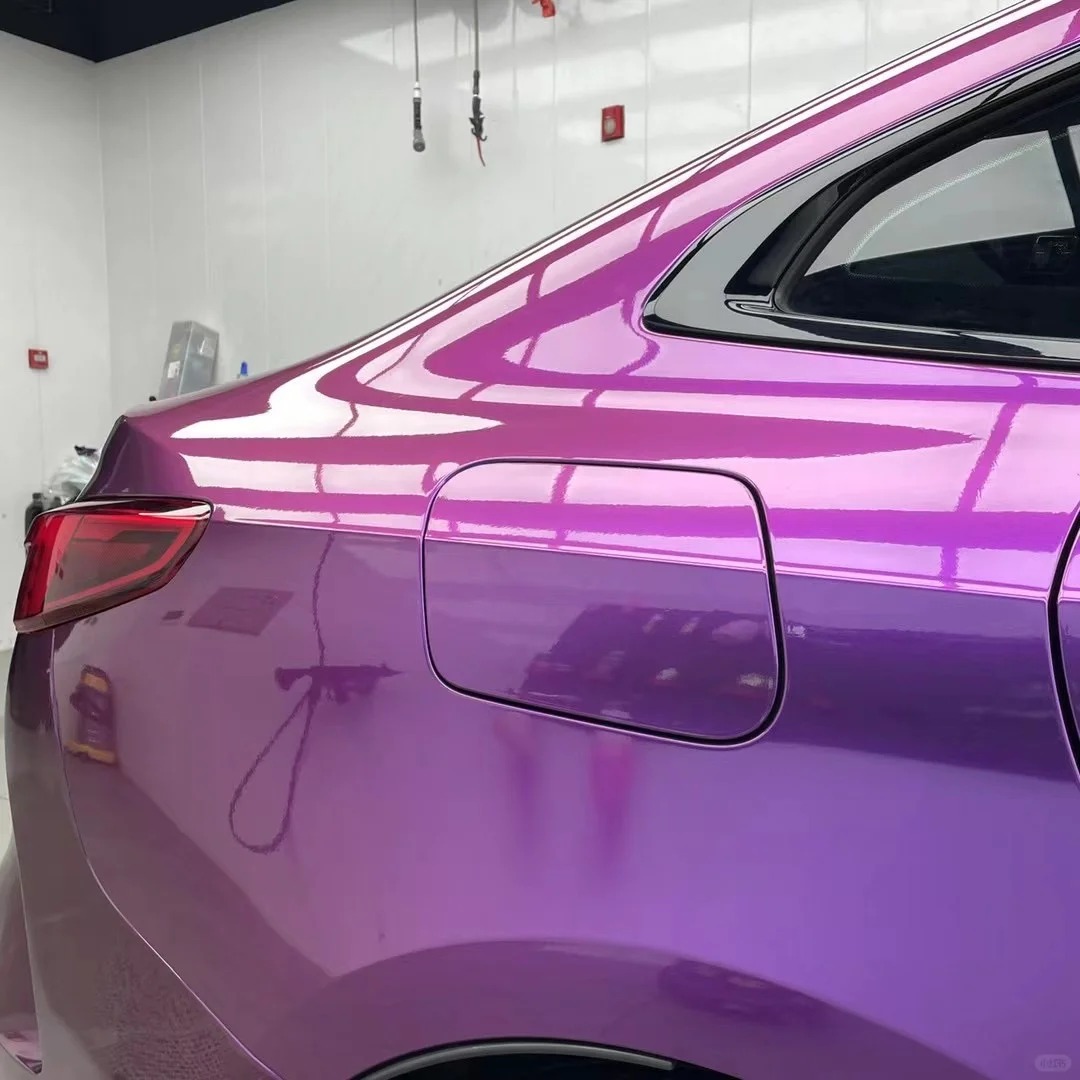 Gloss Metallic Grape Purple Car Vinyl Wrap PET review Look 03