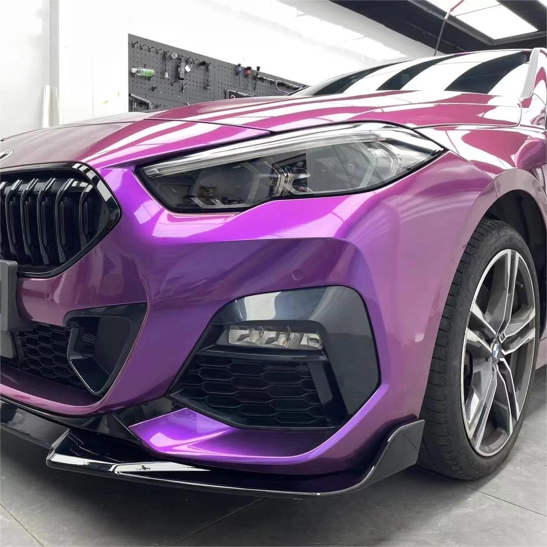 Gloss Metallic Grape Purple Car Vinyl Wrap PET review Look 02