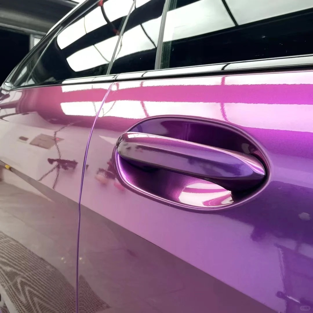 Gloss Metallic Grape Purple Car Vinyl Wrap PET review Look 04