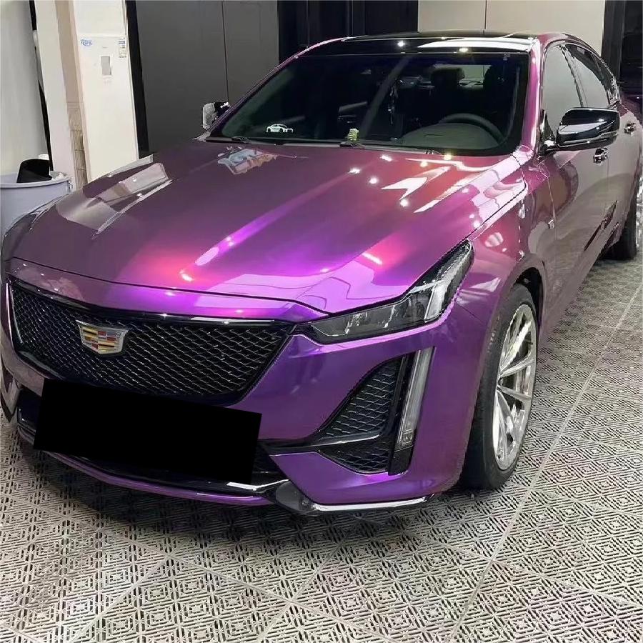 Gloss Metallic Grape Purple Car Vinyl Wrap PET review Soft 00