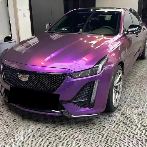 Gloss Metallic Grape Purple Car Vinyl Wrap PET review 