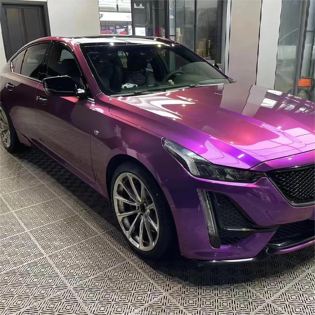 Gloss Metallic Grape Purple Car Vinyl Wrap PET review Soft 01