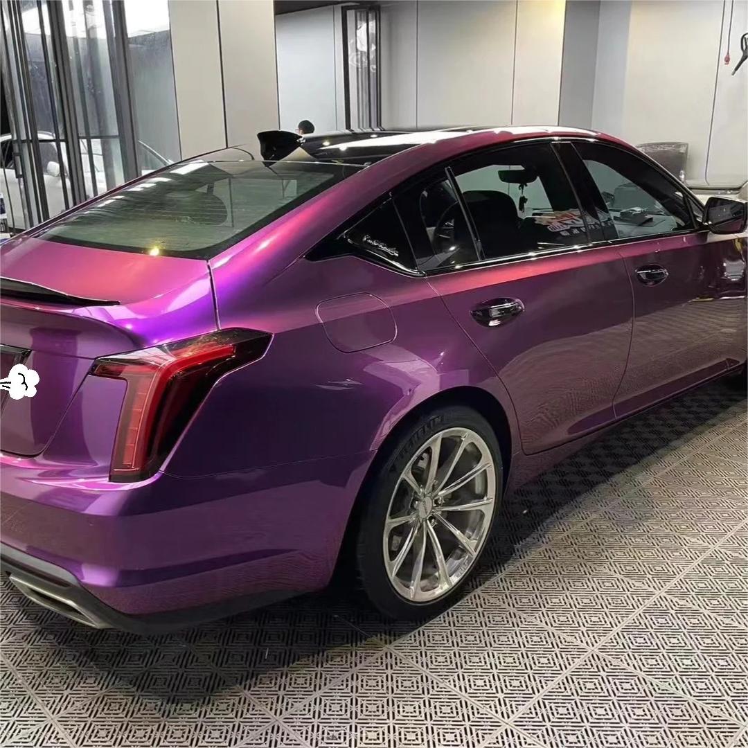 Gloss Metallic Grape Purple Car Vinyl Wrap PET review Soft 02