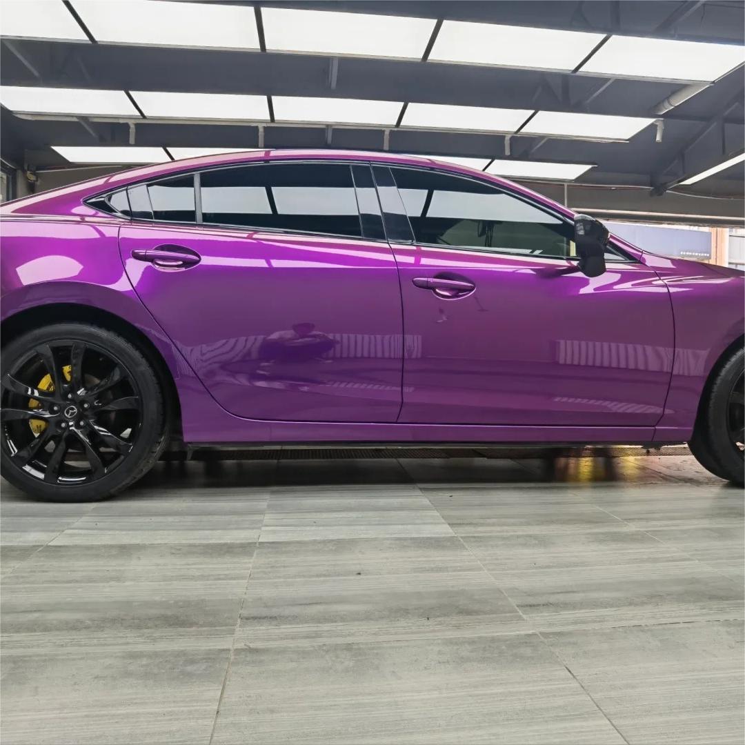 Gloss Metallic Grape Purple Car Vinyl Wrap PET review Vehicle 01