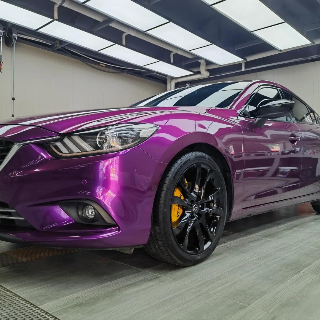 Gloss Metallic Grape Purple Car Vinyl Wrap PET review Vehicle 00