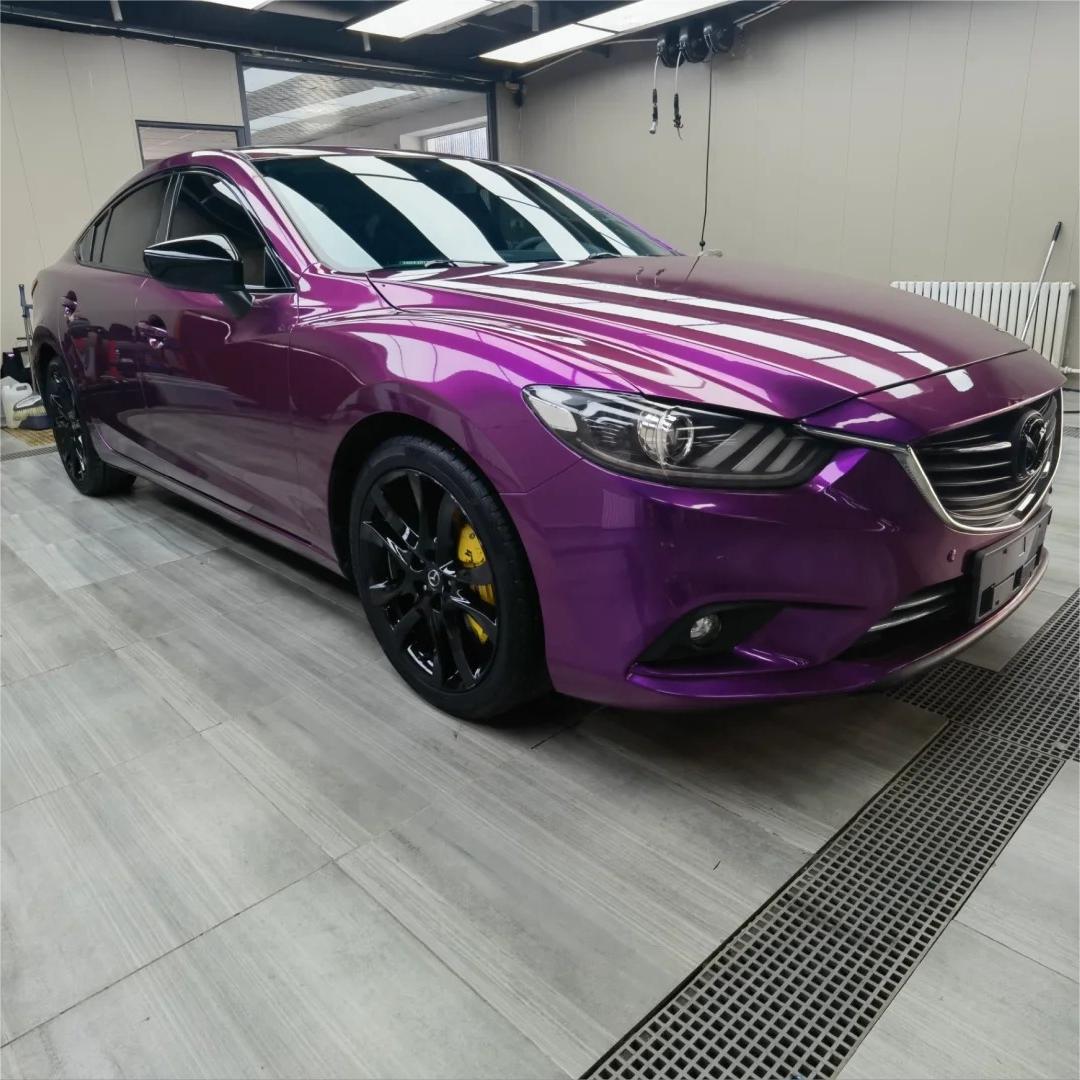 Gloss Metallic Grape Purple Car Vinyl Wrap PET review Vehicle 02