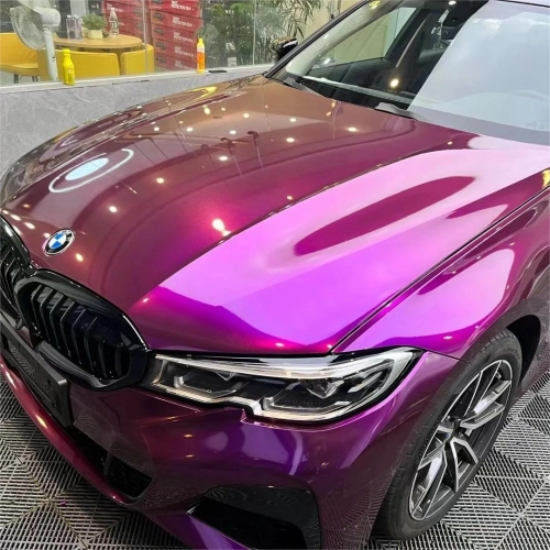 Gloss Metallic Grape Purple Car Vinyl Wrap PET reviewed by