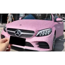 Matte Diamond Glitter Pink Car Vinyl Wrap review Birthday 02