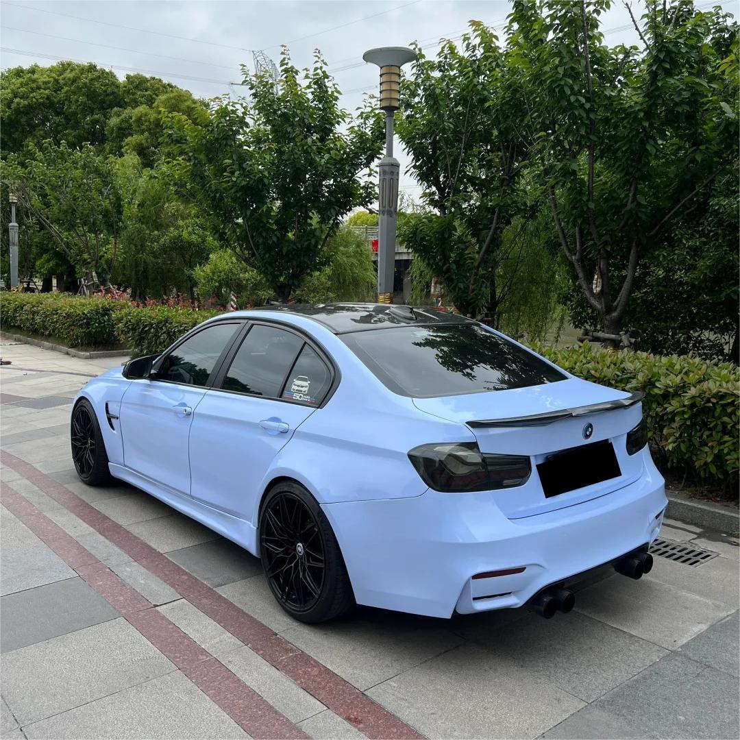 Gloss Macaron Baby Blue Car Vinyl Wrap PET review Indeed 04