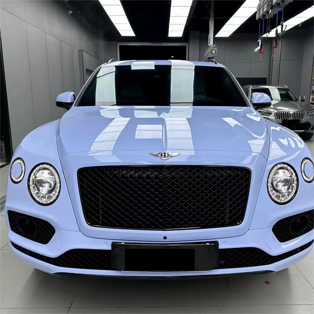 Gloss Macaron Baby Blue Car Vinyl Wrap PET review Amazing 02