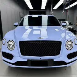 Gloss Macaron Baby Blue Car Vinyl Wrap PET review Amazing 03