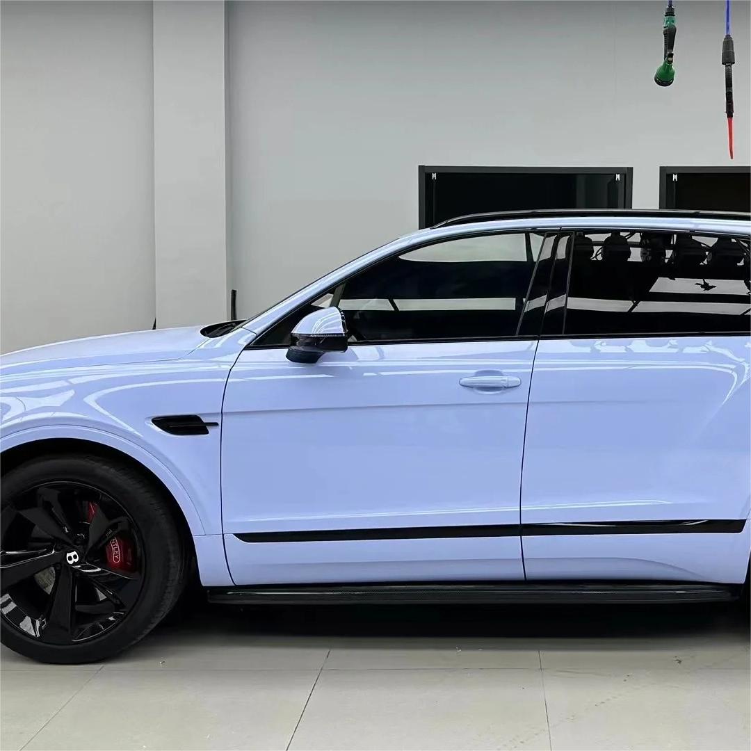 Gloss Macaron Baby Blue Car Vinyl Wrap PET review Amazing 01