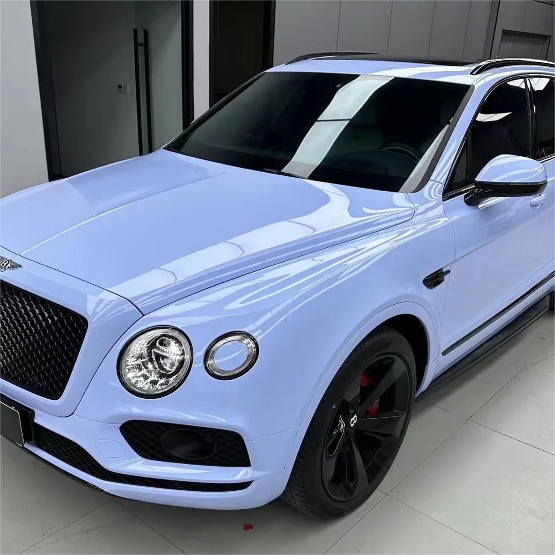 Gloss Macaron Baby Blue Car Vinyl Wrap PET review Amazing 00