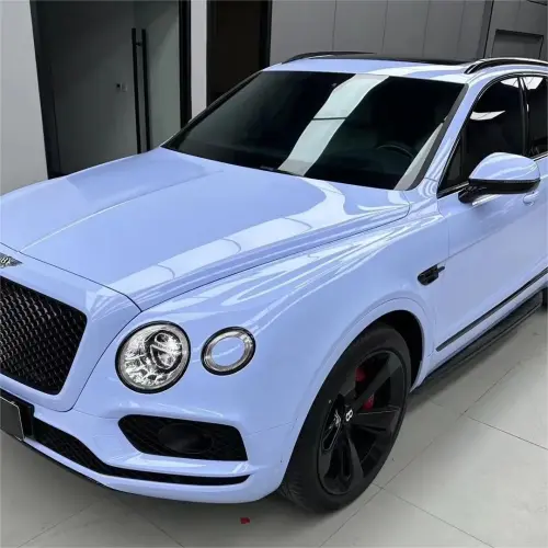 Gloss Macaron Baby Blue Car Vinyl Wrap PET review 