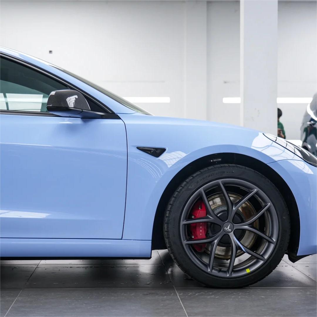 Gloss Macaron Baby Blue Car Vinyl Wrap PET review Macaron 03