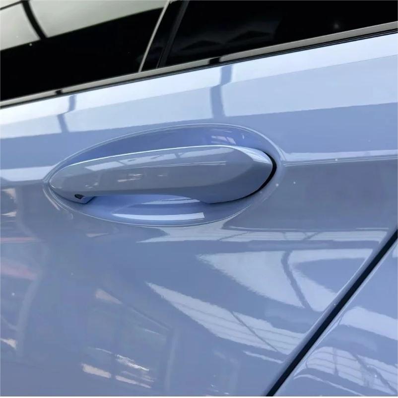 Gloss Macaron Baby Blue Car Vinyl Wrap PET review Right 03