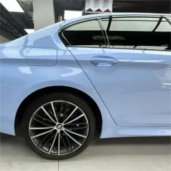 Gloss Macaron Baby Blue Car Vinyl Wrap PET review Right 01