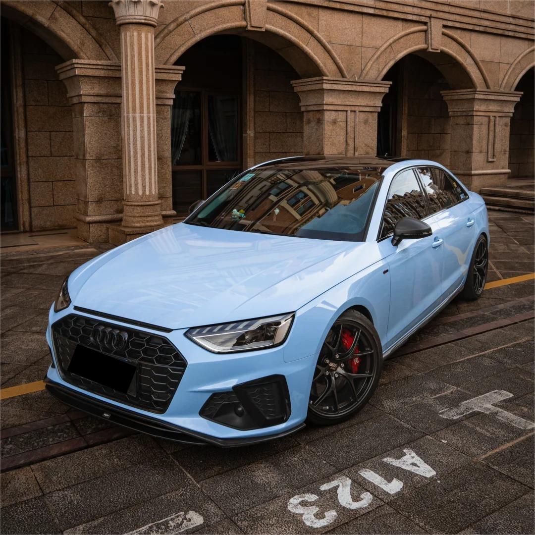 Gloss Macaron Baby Blue Car Vinyl Wrap PET review Ensure 01