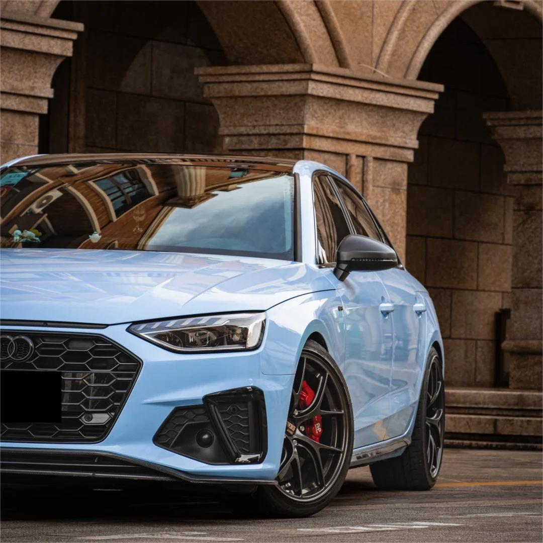 Gloss Macaron Baby Blue Car Vinyl Wrap PET review Ensure 03