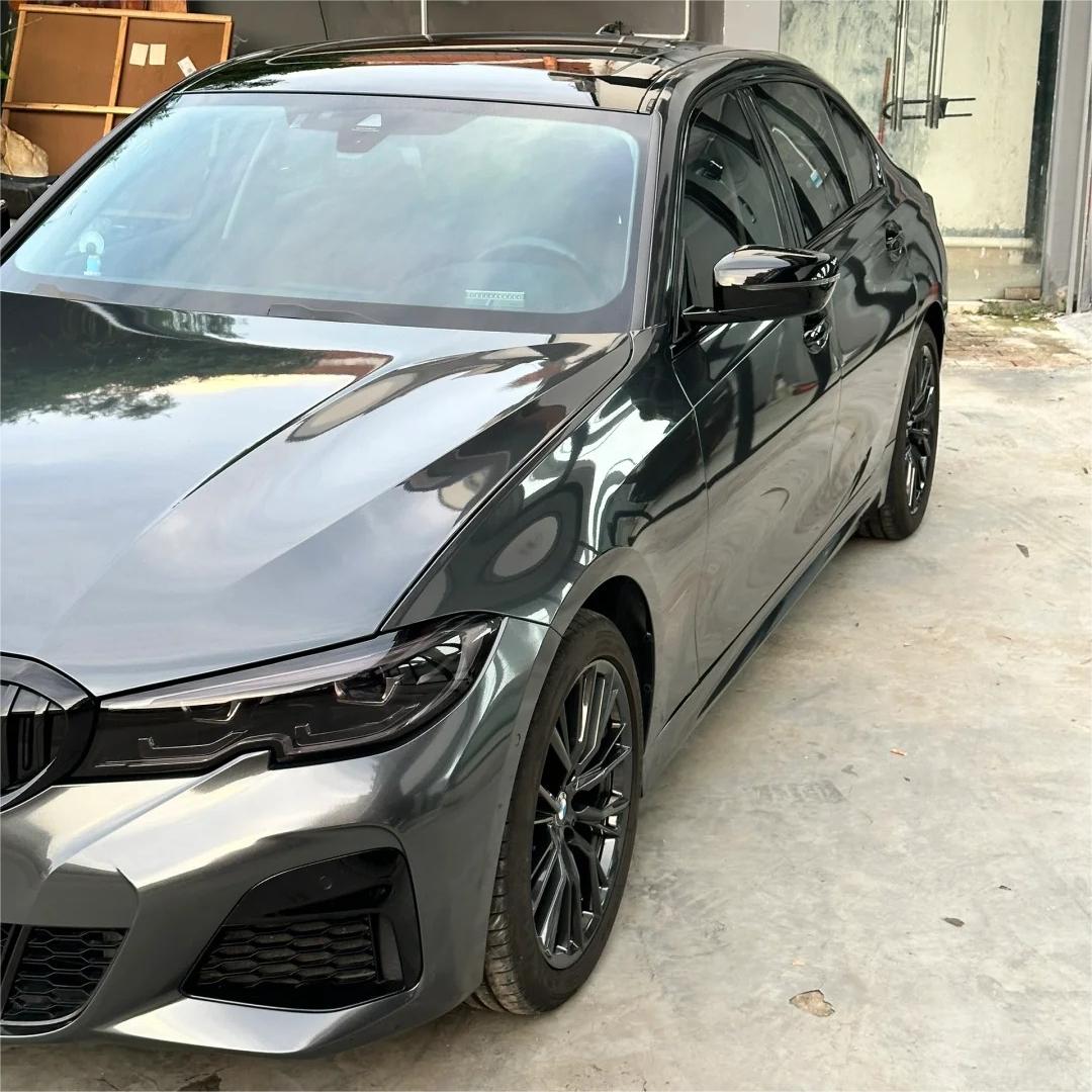 Gloss Metallic Charcoal Grey Car Vinyl Wrap PET review Prevent 02