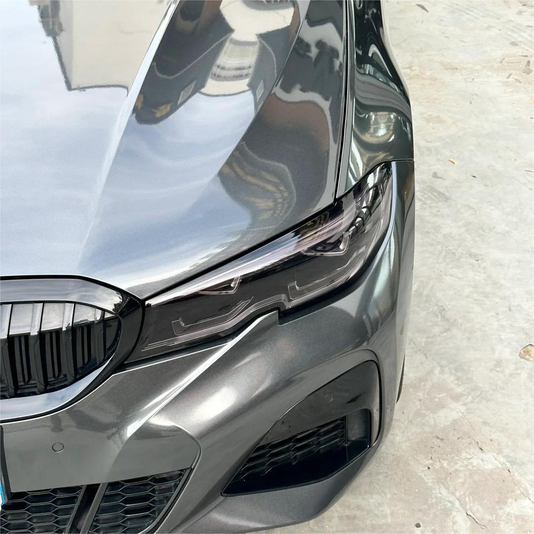 Gloss Metallic Charcoal Grey Car Vinyl Wrap PET review Prevent 04