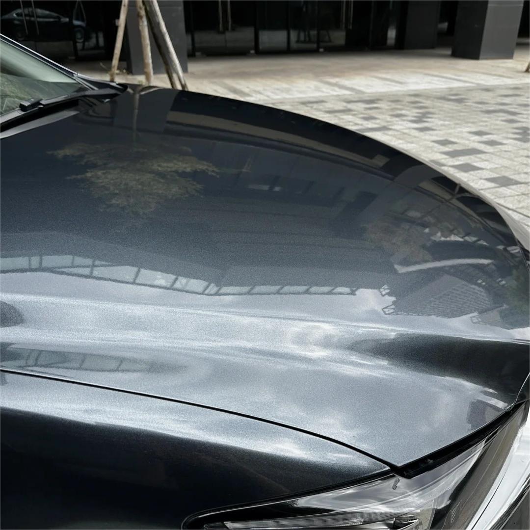 Gloss Metallic Charcoal Grey Car Vinyl Wrap PET review Grey 01