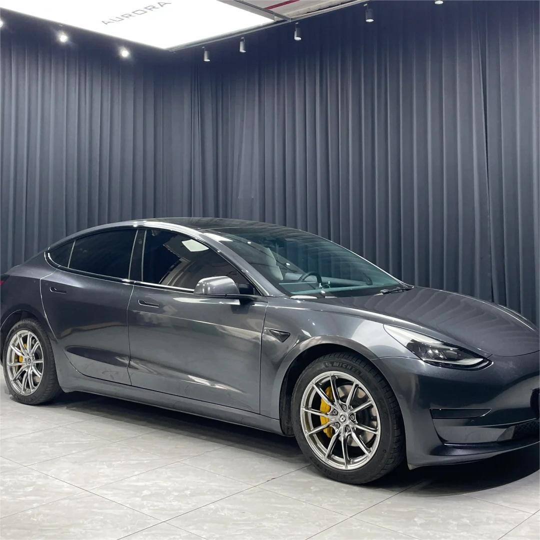 Gloss Metallic Charcoal Grey Car Vinyl Wrap PET review Rapid 03