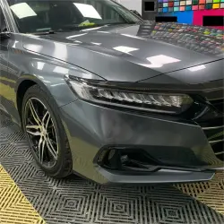 Gloss Metallic Charcoal Grey Car Vinyl Wrap PET review Exact 01