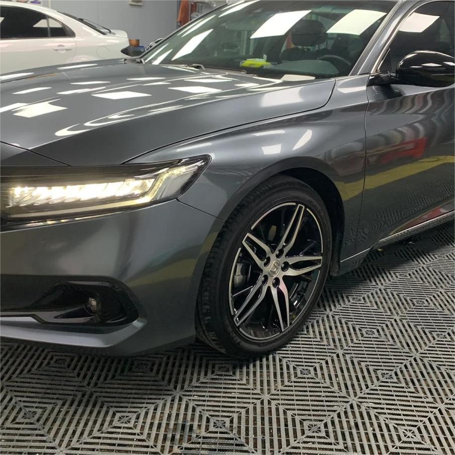 Gloss Metallic Charcoal Grey Car Vinyl Wrap PET review Exact 01