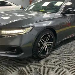 Gloss Metallic Charcoal Grey Car Vinyl Wrap PET review Exact 02