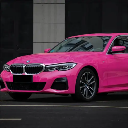 Gloss Crystal Rose Red Car Vinyl Wrap PET review 