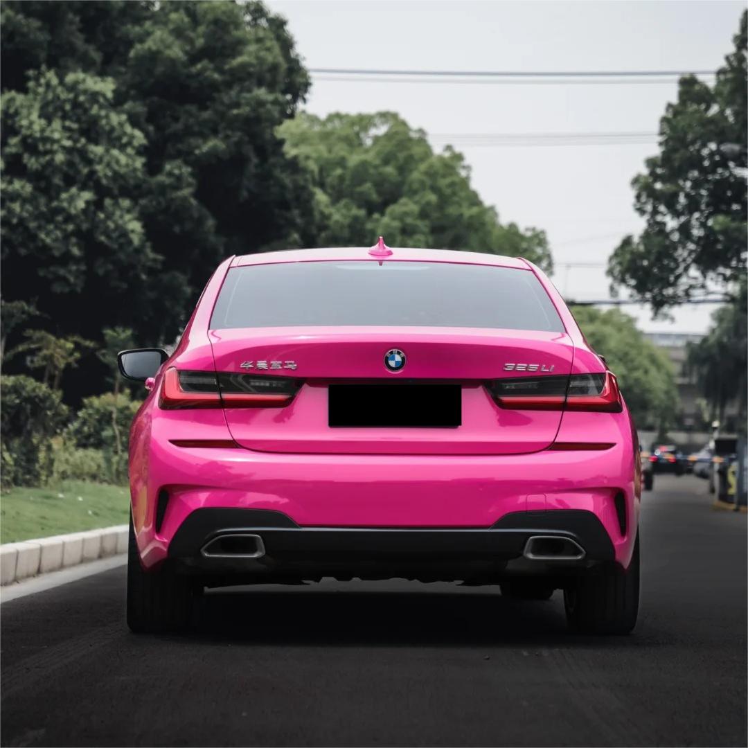 Gloss Crystal Rose Red Car Vinyl Wrap PET review Paint 03