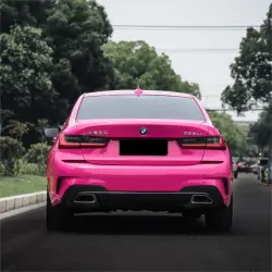 Gloss Crystal Rose Red Car Vinyl Wrap PET review Paint 04