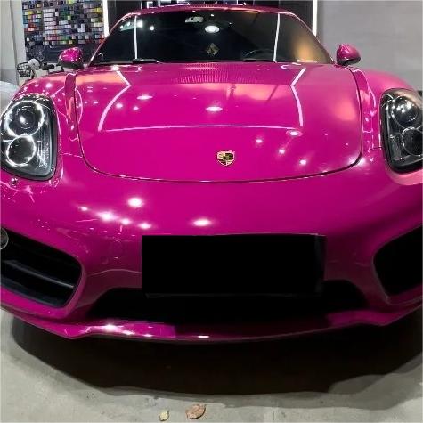 Gloss Crystal Rose Red Car Vinyl Wrap PET review Breath 02