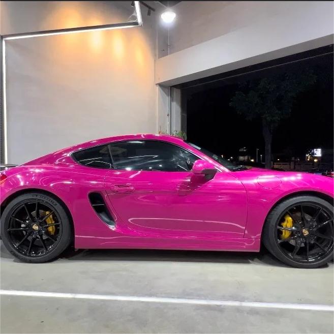 Gloss Crystal Rose Red Car Vinyl Wrap PET review Breath 01