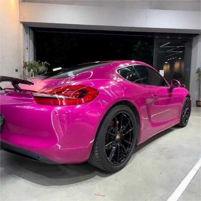 Gloss Crystal Rose Red Car Vinyl Wrap PET review Breath 03