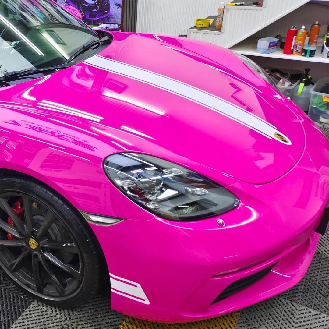Gloss Crystal Rose Red Car Vinyl Wrap PET review Faster 00