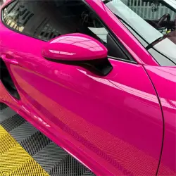 Gloss Crystal Rose Red Car Vinyl Wrap PET review Crystal 03