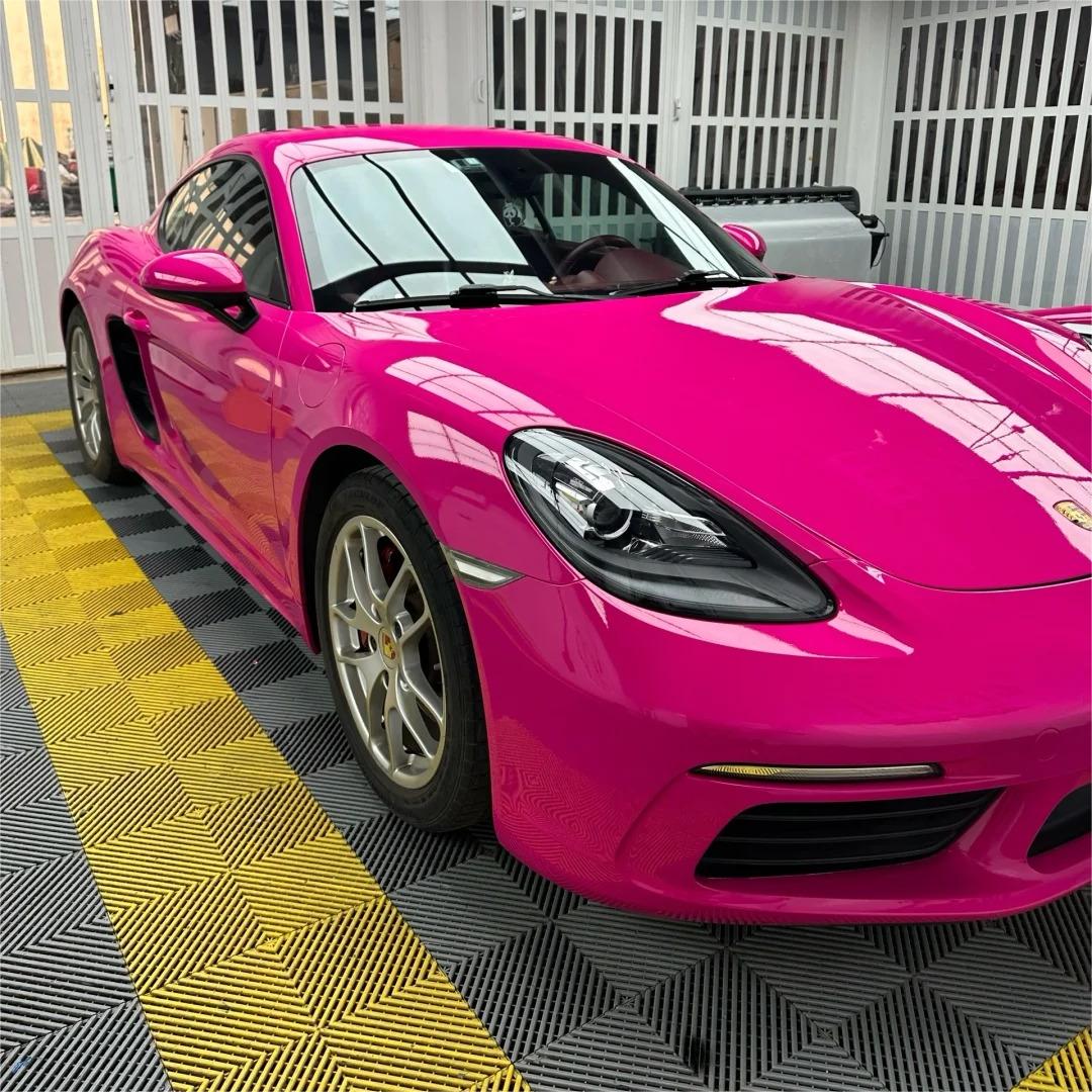 Gloss Crystal Rose Red Car Vinyl Wrap PET review Crystal 01