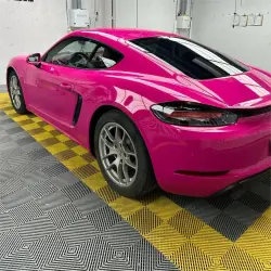 Gloss Crystal Rose Red Car Vinyl Wrap PET review Crystal 04