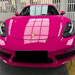Gloss Crystal Rose Red Car Vinyl Wrap PET review Crystal 05