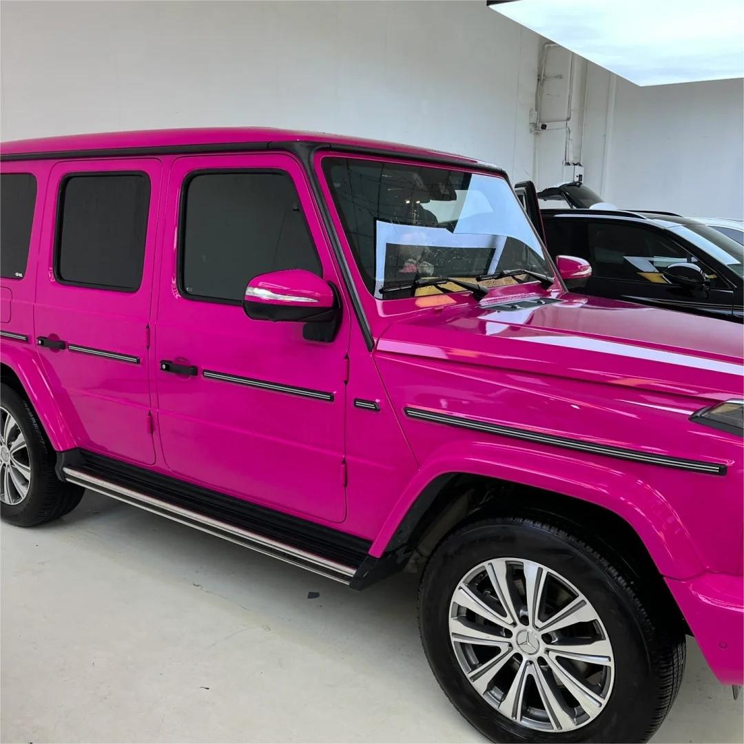 Gloss Crystal Rose Red Car Vinyl Wrap PET review Aluko 02