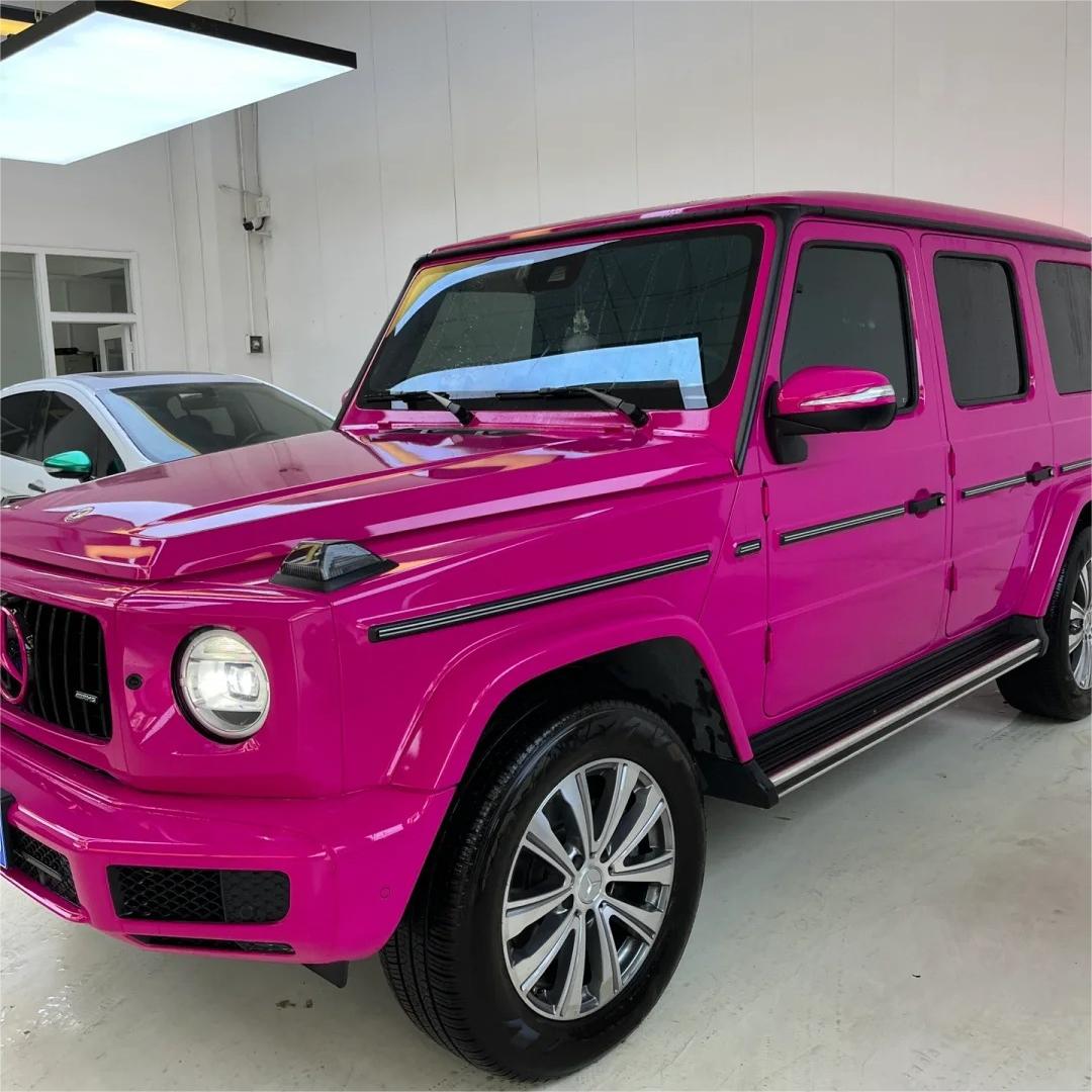 Gloss Crystal Rose Red Car Vinyl Wrap PET review Aluko 01